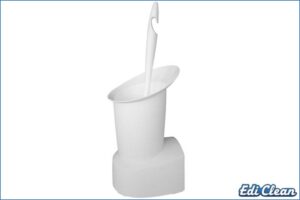 Edi Clean 82025 WC-Besen-Wandhalter sowie WC-Besen ohne Randreiniger, 19er Form, weiss