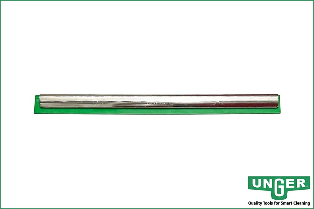 UNGER NE25G Wischerschiene 25 cm, mit grünem Medium-Gummi