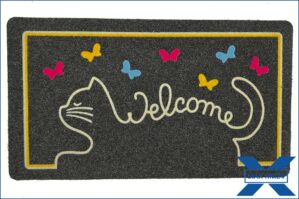 RM24 Fussmatte / Bodenmatte, 40 x 70 cm, Welcome bunte Schmetterlinge